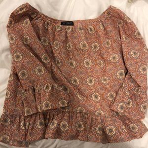 Off the shoulder colorful blouse !